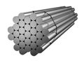 Stack of galvanized steel circle. Metal products. 3d illustration