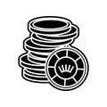 stack of game chips icon. Element of Casino for mobile concept and web apps icon. Glyph, flat icon for website design and Royalty Free Stock Photo