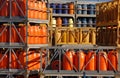 Stack of gas bottles