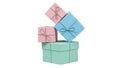 Stack of gift boxes isolated on white background Royalty Free Stock Photo