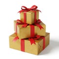 Stack of gift boxes isolated on white background Royalty Free Stock Photo