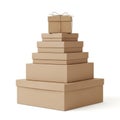 Stack of gift boxes isolated on white background Royalty Free Stock Photo