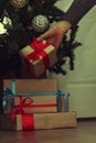 Stack of gift to put under Christmas tree Royalty Free Stock Photo