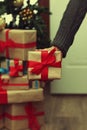 Stack of gift to put under the Christmas tree Royalty Free Stock Photo