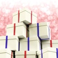Stack Of Giftboxes With Bokeh Background