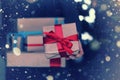 Stack of gifts for Christmas holidays Royalty Free Stock Photo