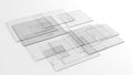Stack of glass plates isolated on white background Royalty Free Stock Photo