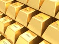 Stack of gold bars background Royalty Free Stock Photo