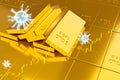 Stack of gold bars. financial concept and gold stock investing