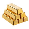 Stack of gold bars isolated on transparent background Royalty Free Stock Photo