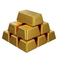 Stack of gold bars isolated on white background isolated on white background Royalty Free Stock Photo