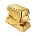 Stack of Gold Bars on Transparent Background - Ai Generated Royalty Free Stock Photo