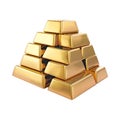 Stack of Gold Bars on Transparent Background - Ai Generated Royalty Free Stock Photo