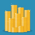 Stack of Gold Coins flat design style Royalty Free Stock Photo