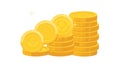 Stack of Gold Coins Icon for Finance and Prosperity, vector design Generative AI Royalty Free Stock Photo