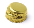 Stack of golden bottle caps Royalty Free Stock Photo