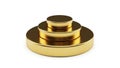 Stack of golden circular objects Royalty Free Stock Photo