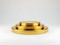Stack of golden circular objects Royalty Free Stock Photo