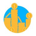 Stack of golden coins icon