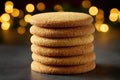 Golden Stack of Buttery Biscuits Royalty Free Stock Photo