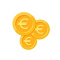 Stack of golden euro coins. Flat gold icon. Isolated on white. Economy, finance, money pictogram. Royalty Free Stock Photo