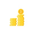 Stack of golden korean won coins. Flat gold icon. Isolated on white Royalty Free Stock Photo