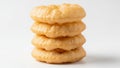 Stack of Golden Luchi Isolated on White Background a Puffed Fried Flatbread From Bengal Delicious and Crispy Street Royalty Free Stock Photo