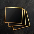 Stack of golden photo frame