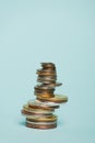 stack of golden and silver coins Royalty Free Stock Photo