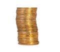 Stack of golden Ukrainian coins