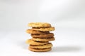 Stack of Golden Waffle Cookies Royalty Free Stock Photo