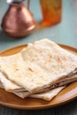Stack of gozleme on a plate Royalty Free Stock Photo