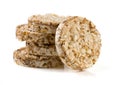 Stack of grain crispbreads on white background Royalty Free Stock Photo