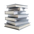 Stack of gray books isolated on a white background ideal for education and learning concepts Royalty Free Stock Photo