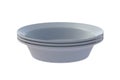 Stack of gray bowls isolated on white background Royalty Free Stock Photo
