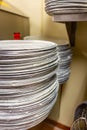 Stack of pizza pans