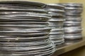 Stack of pizza pans