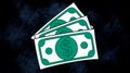 Stack of green dollar bills on dark background Royalty Free Stock Photo