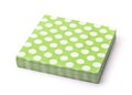 Stack of green dotted paper napkins Royalty Free Stock Photo