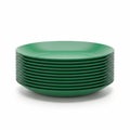 Stack of Green Plastic Plates on White Background pile Royalty Free Stock Photo