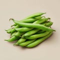 A stack of green pods are displayed against a plain backdrop. Royalty Free Stock Photo