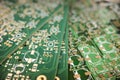 Stack of green printed circuit boards with fine details Royalty Free Stock Photo