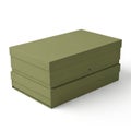 Stack of green storage boxes on white background Royalty Free Stock Photo