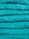 Stack of green towels