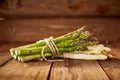 Stack of green and white asparagus Royalty Free Stock Photo