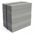 Stack of Grey Concrete Building Blocks Bound Together with Black Straps construction material Royalty Free Stock Photo