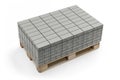 Stack of grey concrete pavement bricks - 3d