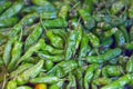 Stack of Gros piments on a market stall Royalty Free Stock Photo