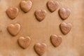 Stack of handmade heart shaped cookies gift for valentines day with love Royalty Free Stock Photo