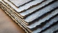 Stack of Handmade Paper with Deckle Edges and Natural Texture Royalty Free Stock Photo